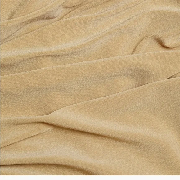 Norma Kamali Tan Asymmetrical Ruched Midi Dress - Picture 7 of 8